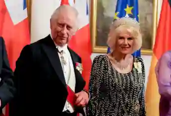 King Charles III and Queen Camilla at the state banquet