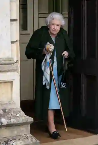 Queen Elizabeth leaving Sandringham House in Norfolk on February 5, 2022