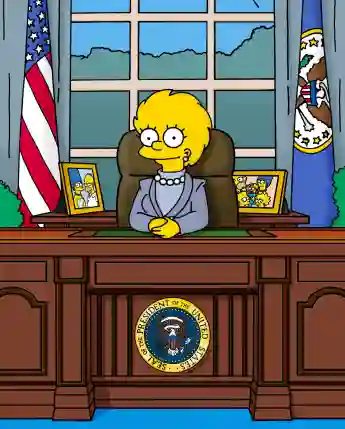 The Simpsons Predicting The Future Kamala Harris suit Lisa President Trump 2021
