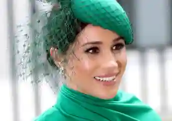 Meghan, Duchess of Sussex meets children as she attends the Commonwealth Day Service 2020 on March 09, 2020