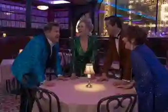 James Corden, Nicole Kidman, Andrew Rannells and Meryl Streep in a scene from the movie 'The Prom'