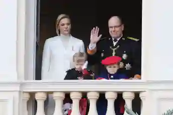 Princess Charlène of Monaco and Prince Albert II with their children Jacques and Gabriella on November 19, 2019