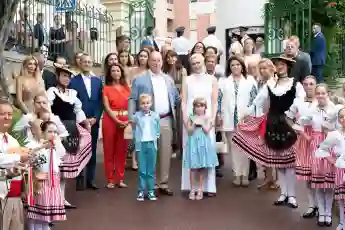 Prince Albert, Princess Charlène, Princess Gabriella and Prince Jacques at the U Cavagnetu picnic on September 3, 2022