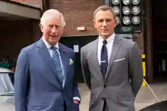 Prince Charles and Daniel Craig Bond 25 Set Pinewood Studios 2019