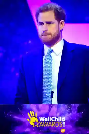 Prince Harry gets emotional while telling the story about how he found out Meghan was expecting baby Archie at the Well Child Awards.