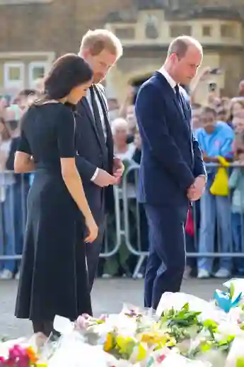 Prince William, Prince Harry, Duchess Meghan in Windsor on September 10, 2022