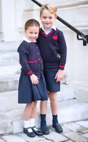 Princess Charlotte with Prince George in her official school photo.