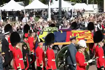 The coffin of Queen Elizabeth's death funeral march funeral