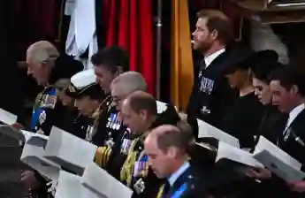 Royal family members at the Queen's funeral service