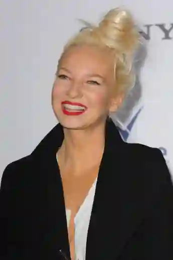 Sia arriving at the Annie World Premiere on December 7, 2014, in New York City.