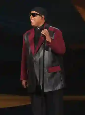 Stevie Wonder performing on stage