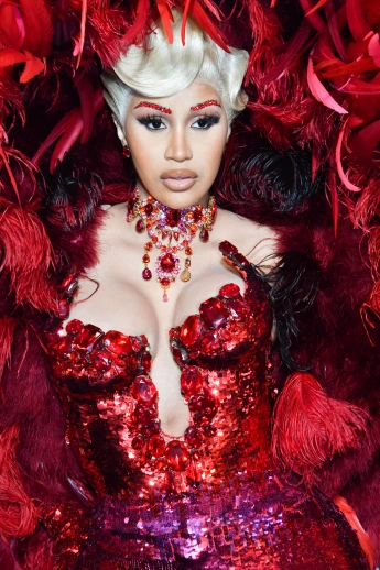 Cardi B at Paris Fashion Week wearing Thierry Mugler
