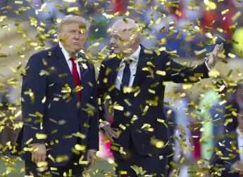 Donald Trump and Gianni Infantino at the World Cup awards ceremony.