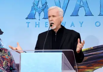 James Cameron And Jon Landau Hand And Footprint In Cement Ceremony At TCL Chinese Theatre