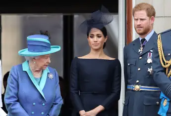 Queen Elizabeth, Duchess Meghan and Prince Harry