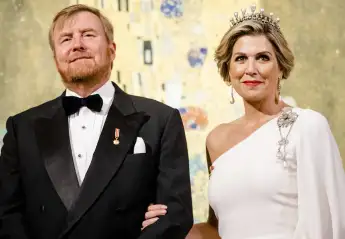King Willem-Alexander and Queen Maxima Greek goddess dress Vienna Austria visit 2022 Netherlands royal family