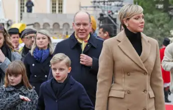 Prince Albert and Princess Charlene with their children