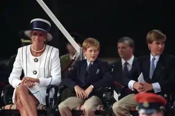 Princess Diana with Prince Harry and Prince William