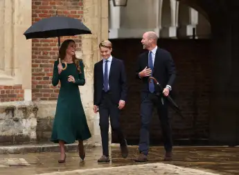 Prince George with Princess Kate and Prince William