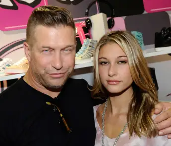 Stephen Baldwin and his daughter, actress and dancer Hailey Baldwin, appear at the Pastry booth at the MAGIC clothing industry night.