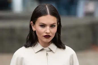 Thylane Blondeau at the new Miu Miu winter/fall collection at Paris Fashion Week.