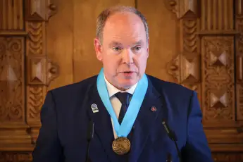 Prince Albert of Monaco during a speech in July 2022
