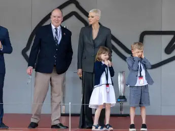 Monegasque Royal Family at the Monaco E-Prix on April 30, 2022