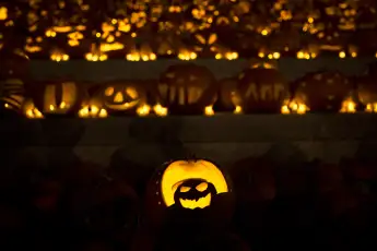 3000 glowing pumpkins in London on Halloween on October 31, 2014