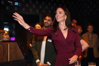 Unusual sight: Duchess Kate shows a section