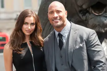 Hercules Photocall London UK L R Irina Shayk and Dwayne Johnson The Rock at the Hercules Photoc