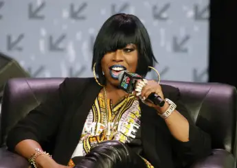 Missy Elliott speaks during a SXSW keynote dedicated to the Let Girls Learn initiative on March 16