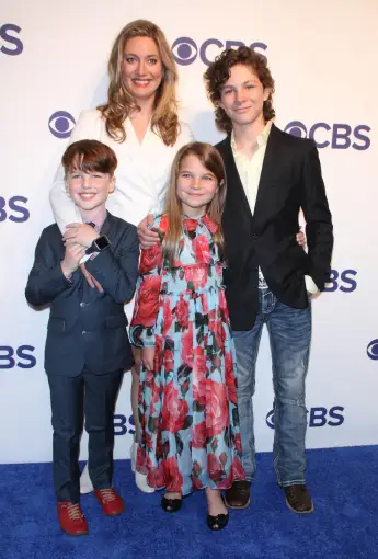 NEW YORK NY May 16 2018 Zoe Perry Montana Jordan Iain Armitage Raegan Revord attend CBS Upfro