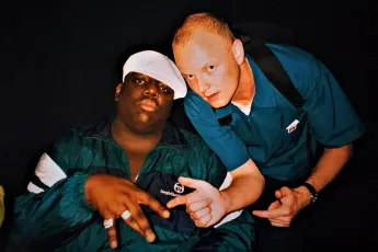 Rapper und HipHop-Star - The Notorious Big (Biggie Smalls, buergerlich Christopher Wallace) bei einem Interview-Termin
