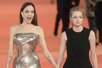 October 24, 2021, Rome, Italy: Angelina Jolie and Shiloh Jolie-Pitt attend the red carpet of the movie Eternals at the A