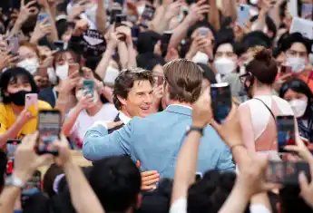 Tom Cruise and Glen Powell, June 19, 2022 : Tom Cruise and Glen Powell attend the red carpet event to promote the latest