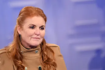Sarah Ferguson, Duchess of York, guest of Rai talk show Porta a Porta, presents her book 'Her Heart for a Compass'. (Antonelli/AGF/Maria Laura Antonelli)
