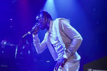 Travis Scott performing at E11even Featuring: Chase B, Travis Scott Where: Miami, Florida, United States When: 22 Jul 20