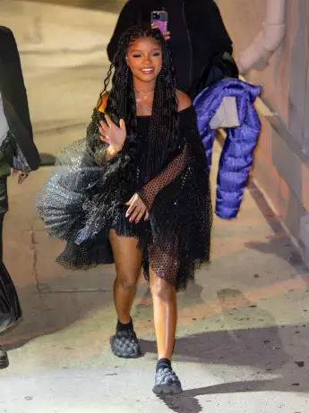 Celebrities at the Jimmy Kimmel Live! studios Featuring: Halle Bailey Where: Los Angeles, California, United States When