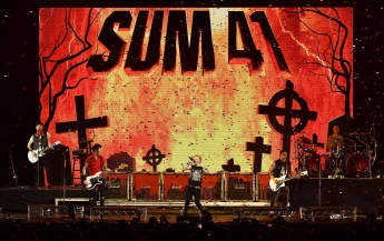 January 13, 2024, Anaheim, Ca, Usa: Sum 41 - Tom Thacker, Jason McCaslin, Deryck Whibley, Frank Zummo and Dave Bakshof p