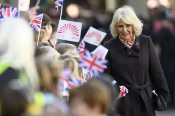 Queen Camilla attending a Service of Celebration at Bath Abbey in Bath, England Featuring: Queen Camilla Where: Bath, Un