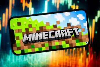 Logos displayed on smartphones in Poland - 23 Feb 2024 In this photo illustration, a Minecraft logo seen displayed on a