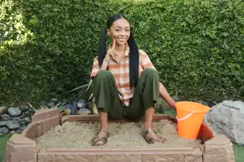 Actress Skai Jackson recreating her classic 2008 BAND-AID Brand commercial for TikTok, in celebration of the brand reboo