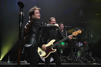 Train performing at Royal Albert Hall LONDON, ENGLAND - APRIL 30: Pat Monahan and Hector Maldonado of Train performing