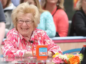 **FILE PHOTO** Dr. Ruth Has Passed Away. NEW YORK, NY - JUNE 3: Dr. Ruth Westheimer pictured on Access Hollywood Live in