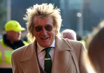 Celtic v Motherwell - cinch Premiership - Celtic Park Singer-songwriter and Celtic fan Rod Stewart arriving ahead of the