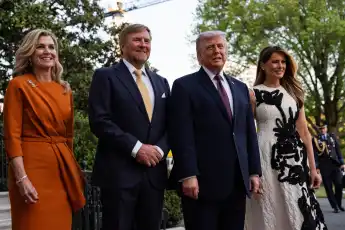 Queen Máxima, King Willem-Alexander, Donald and Melania Trump met at the White House.