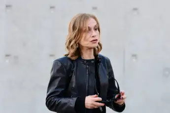 People At The Remake Of The Light Factories In Lyon Isabelle Huppert attends the remake of the light factories in Lyon,