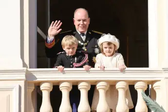 Prince Jacques, Prince Albert II of Monaco and Princess Gabriella at the National Day in Monaco