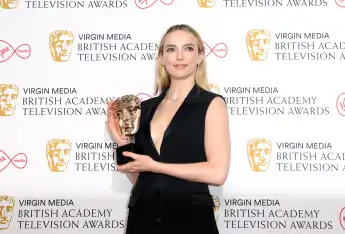 Jodie Comer, winner of the Leading Actress Award in the press room at the Virgin Media British Academy Television Awards, May 8, 2022.