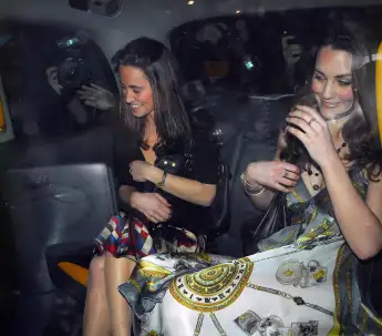 Pippa and Kate Middleton after a night out